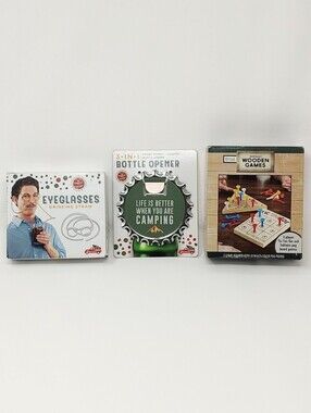 3pc Novelty Gag Gift Set Funny Drinking Straw Glasses Wooden Games Bottle Opener